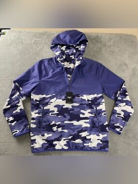 Waggle Zenith Night Owl 1/4 Zip Golf Hoodie Purple Camo NWT Mens Size Large NEW